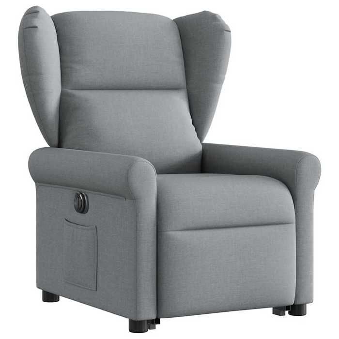 VidaXL Electric Recliner Light Grey Fabric 3303394