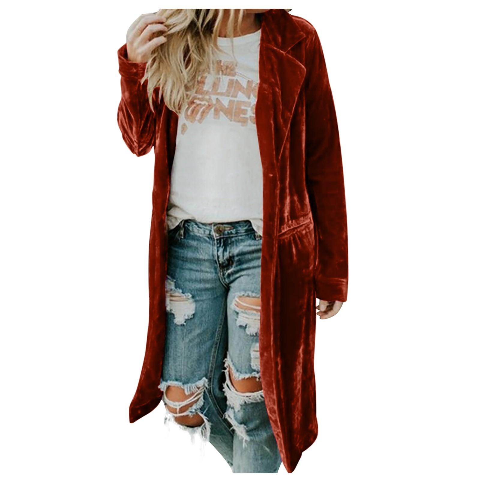 Женская модная золотая бархатная ветровка — фото 10