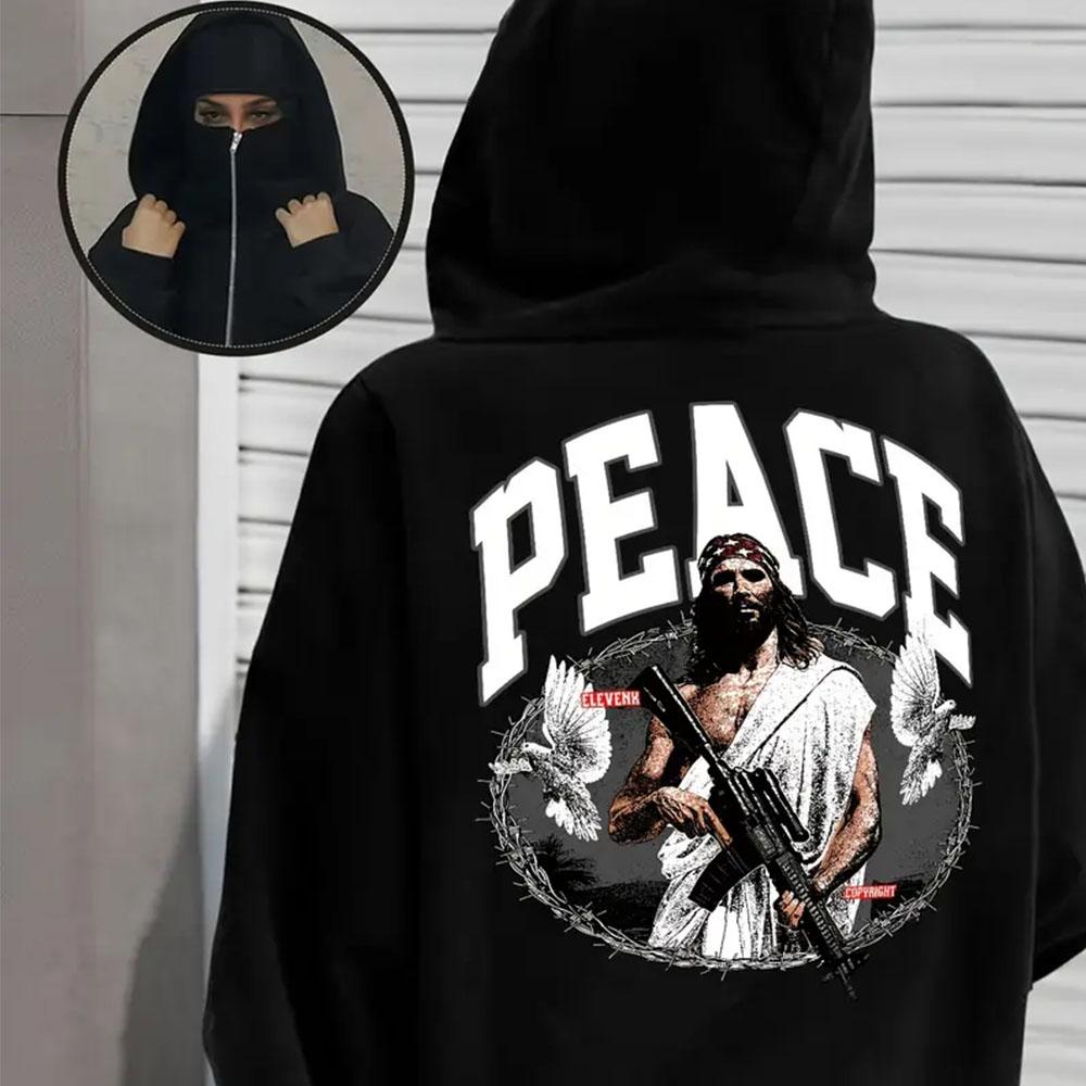 Women's Autumn Zipper Hoodie Black Premium Neutral Horror Medusa Printed Fashion Trend Top Double Hat Sports Velvet Sweatshirt