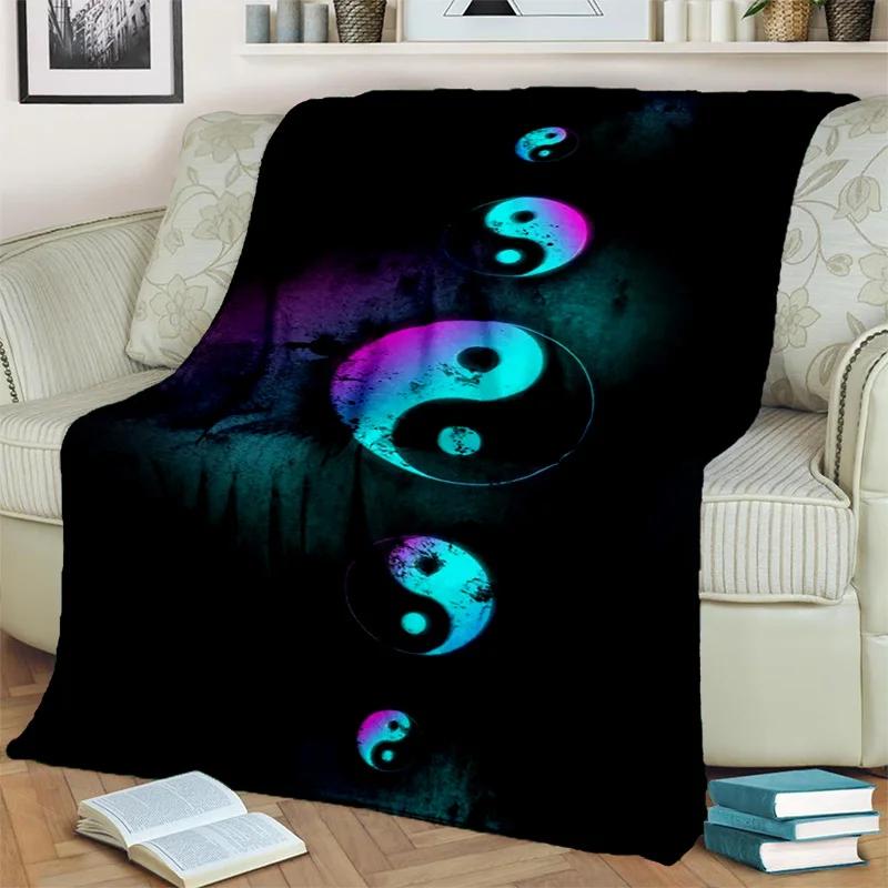 Chinese 3D Tai Chi Bagua Yin Yang  Blanket,Soft Throw Blanket for Home Bedroom Bed Sofa Picnic Travel Office Cover Blanket Kids