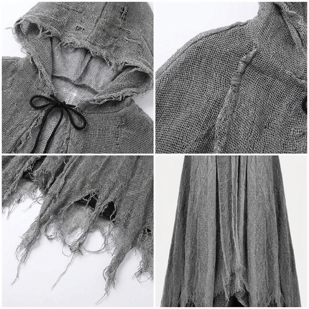 Exaggerated Style Halloween Cosplay Cape Ripped Texture Halloween Ghost Costume Day Of The Dead
