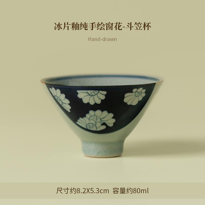 

Уникальная чашка для чая с глазурью кракле, ручная роспись, керамика, китайский/японский стиль, дзен, посуда для чая, чашка владельца для чайной церемонии, подарочный набор