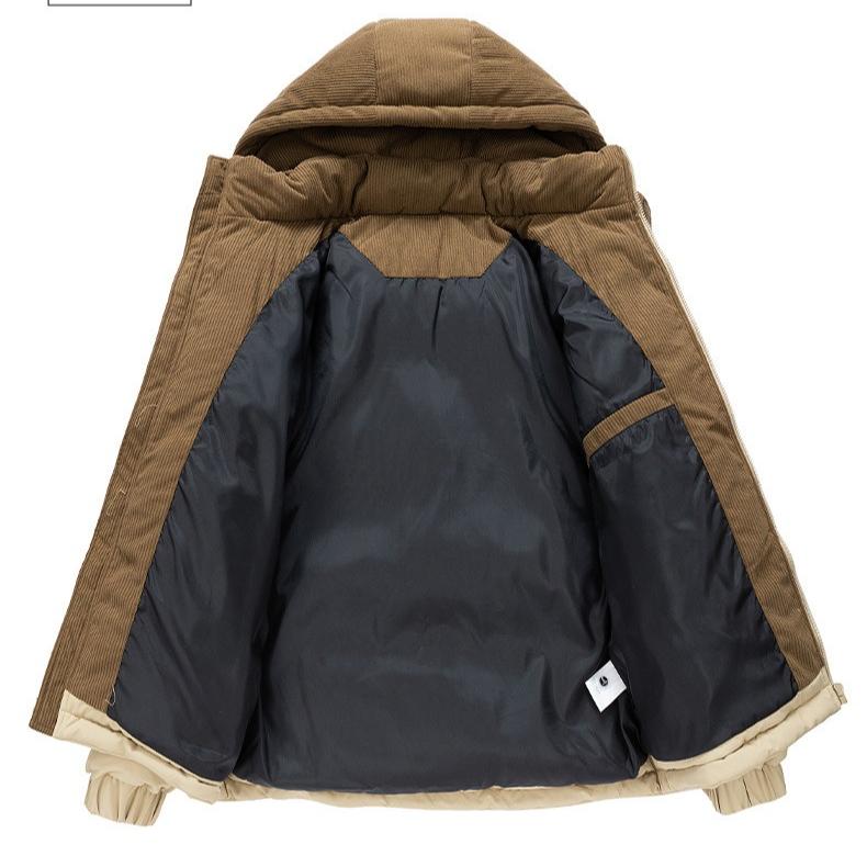Cotton-padded Jackets Men's Winter Down Jackets with Thickened Down Warm and Cold-proof Cotton-padded Jackets