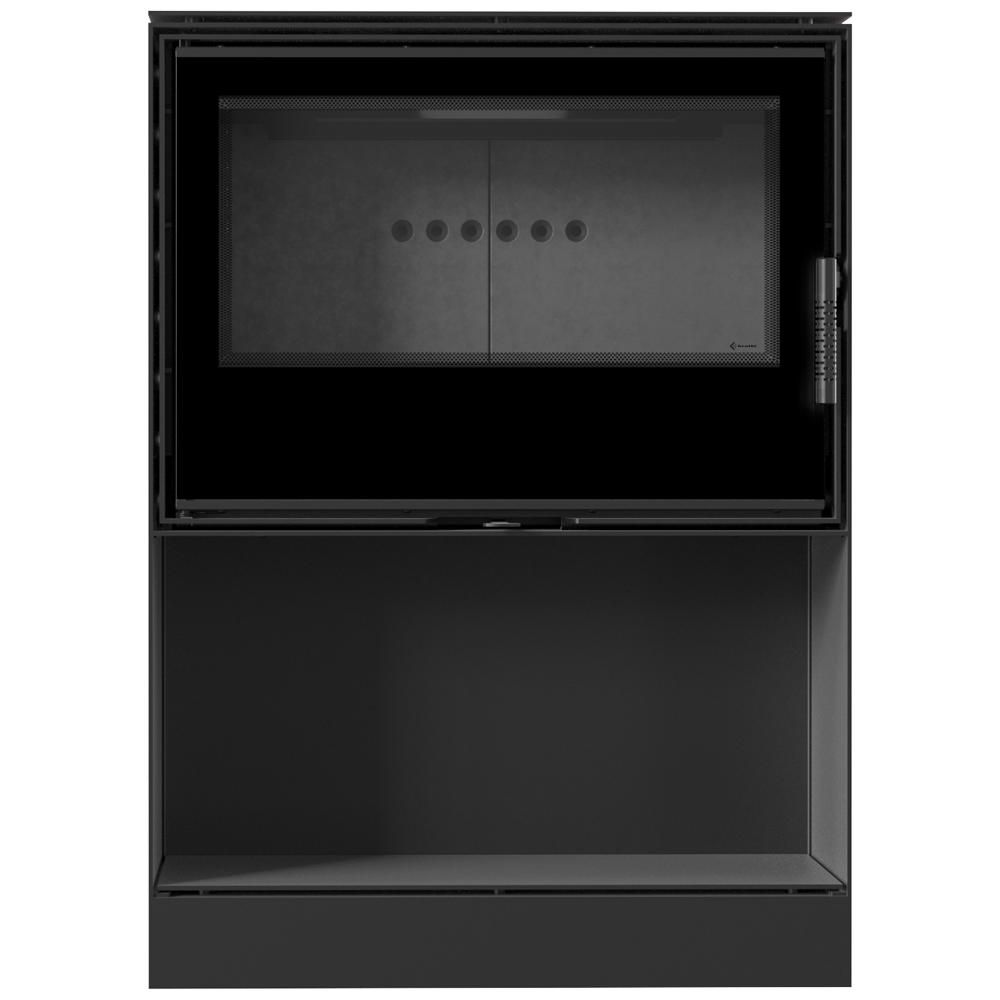 Holzbefeuerter Stahlofen KRATKI KARI 80 Ø 180 12 kW Nische für Holz schwarz thermotec