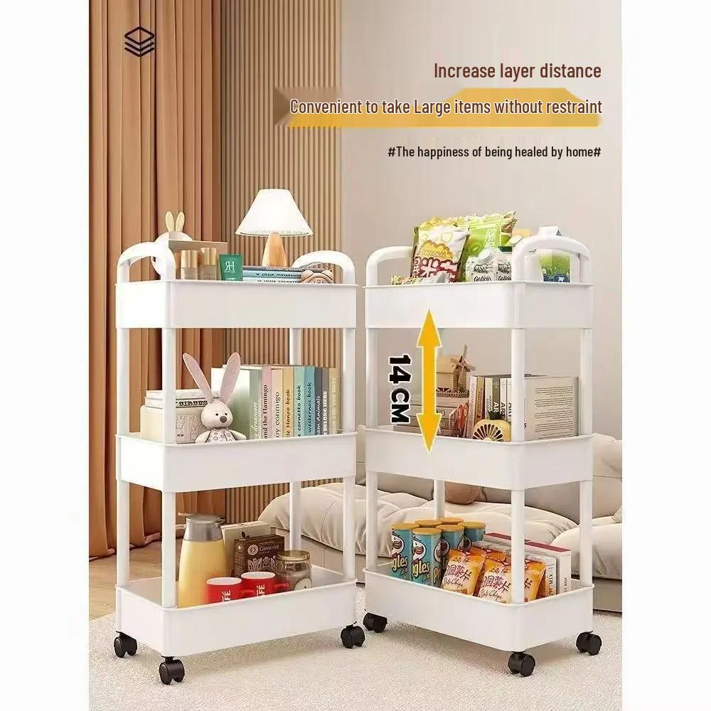 Mobile Multi-layer Kitchen & Bathroom Storage Trolley for Snacks, Fruits, and Vegetables