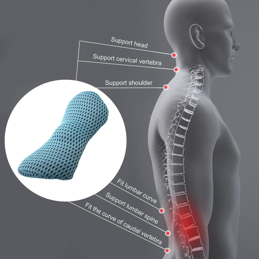 Car Lumbar Support Back Pain Relief Seat Support Mesh Spine Protect Ergonomic Headrest Sleeping for Office Chair Car Accessories