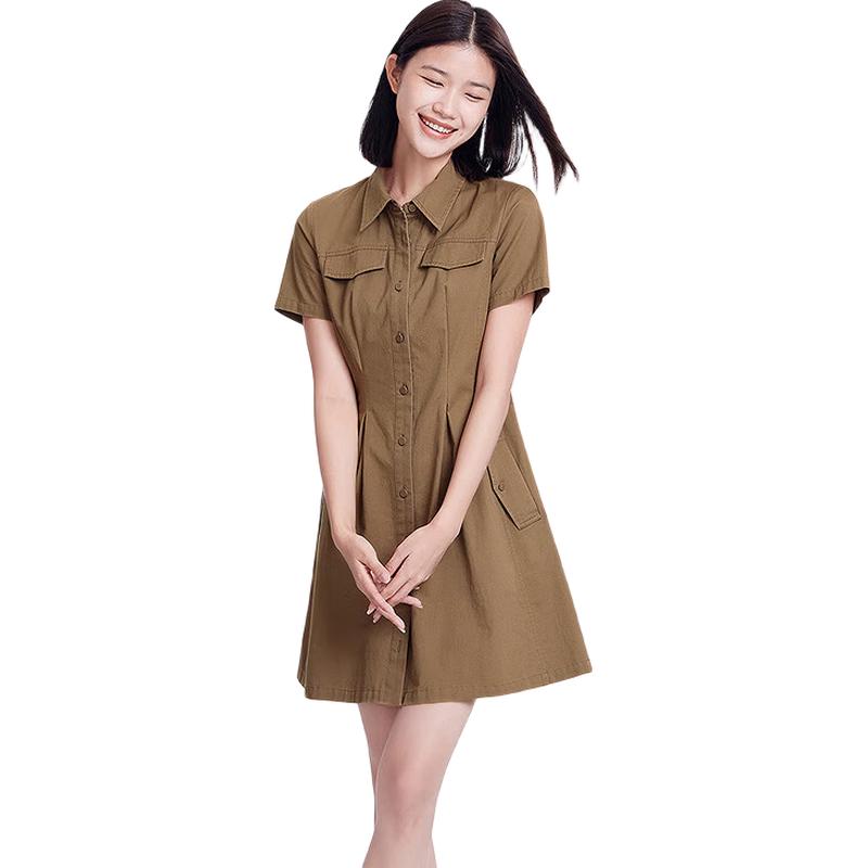 

Женское ретро повседневное летнее однотонное платье-рубашка Semir M