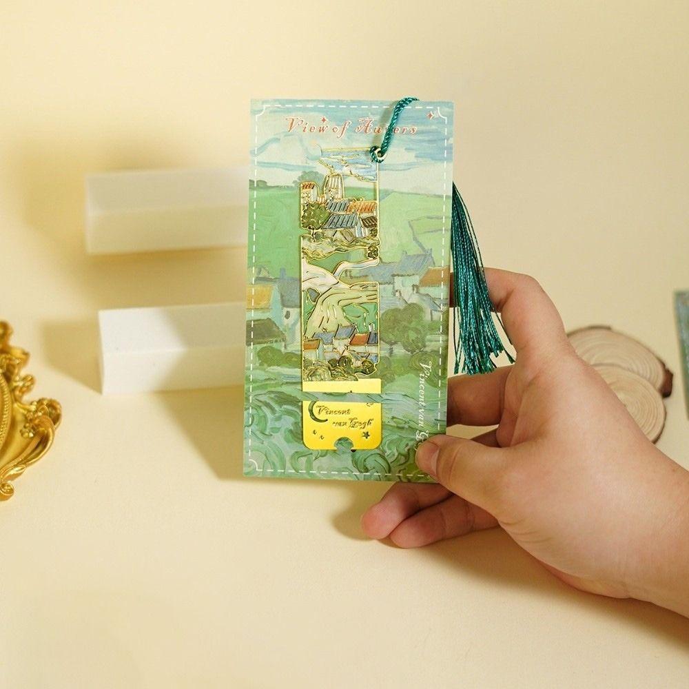 Landscape Flower Hollow Bookmark Exquisite Rectangular Flower Bookmarks  Student Reading Stationery
