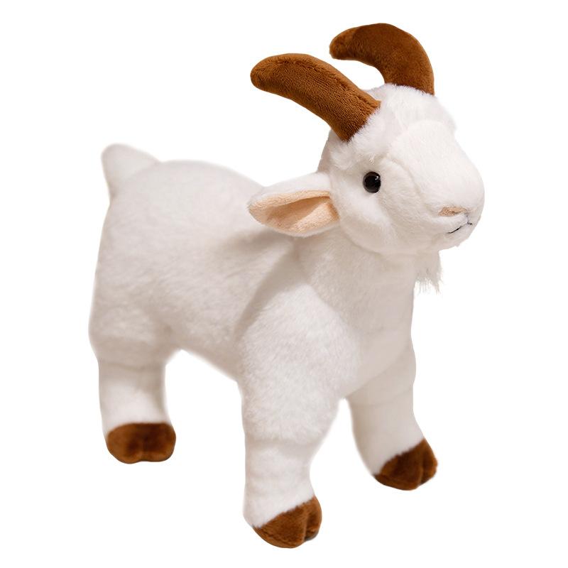 Cartoon Simulation Goat Doll Plush Toy White Little Sheep Doll Children Soothing Rag Doll Birthday Gift