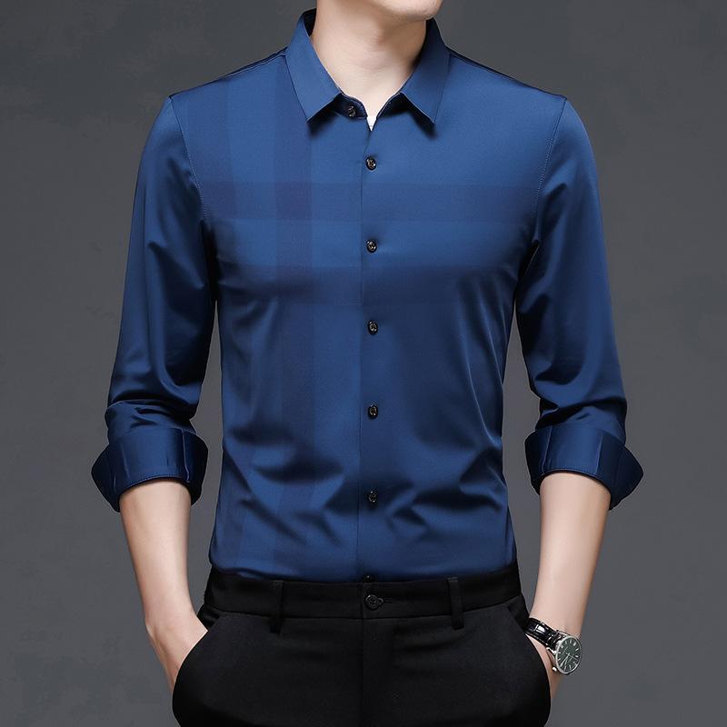 Весна и осень Новая мужская деловая повседневная рубашка Мужская рубашка-поло — фото 4