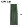 100Pcs/lot 15/20/25/30/40cm Artificial Green Flower Stems DIY Floral Material Wire Stem Handmade Flexible Iron Garden Accessoies