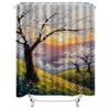 Cherry Blossom Tree at Sunset Waterproof Shower Curtain Heat Resistant Machine Washable Non-Transparent 180x180cm