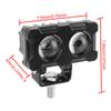 Motorcycle LED Lens Spotlight Double Lenses Spotlight Dual Color White Yellow Light Motorcycles Auxiliary Fog Lamp 1PCS 20W