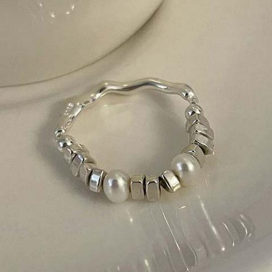 

Трендовое женское открытое кольцо из стерлингового серебра 2025 года, с нерегулярным дизайном - Универсальное, стильное и современное кольцо на указательный палец Adjustable