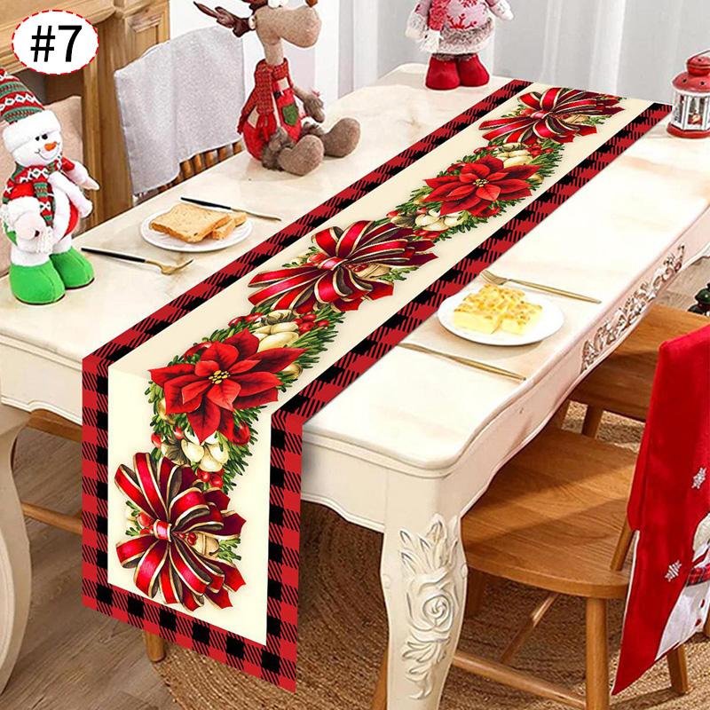 Christmas Themed Table Runner Santa Claus Table Flag Xmas Decor Tablecloth Navidad New Year Gifts Table Party Decor Supplies