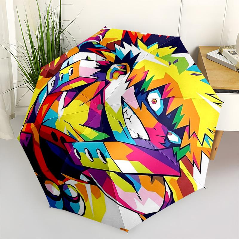 

1pc Colorful Anime Character Outdoor Umbrella - Automatic Opening/Closing - Portable 3-Fold Design - 8-Rib Iron Frame - Perfect Gift for Fans, Tr