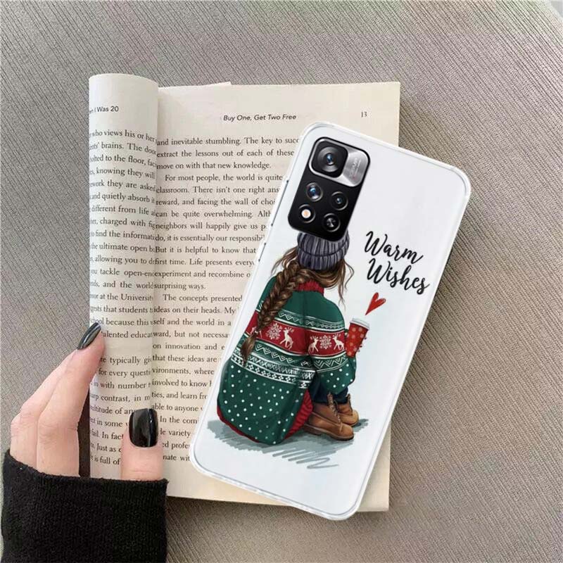 Luxury Christmas Girl Phone Case For Xiaomi Poco X4 F4 GT X3 NFC X5 X6 X7 Pro 5G M5 M5S M3 F5 Mi F6 F3 F2 F1 Cover Coque Fundas