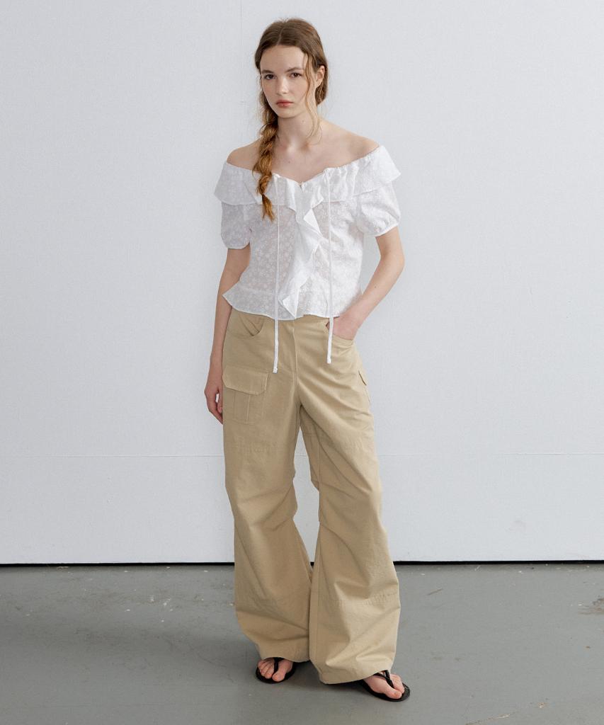 Peulibeo07 Ruffle Off Tie Blouse [Frsp07Bl04]_Ivory