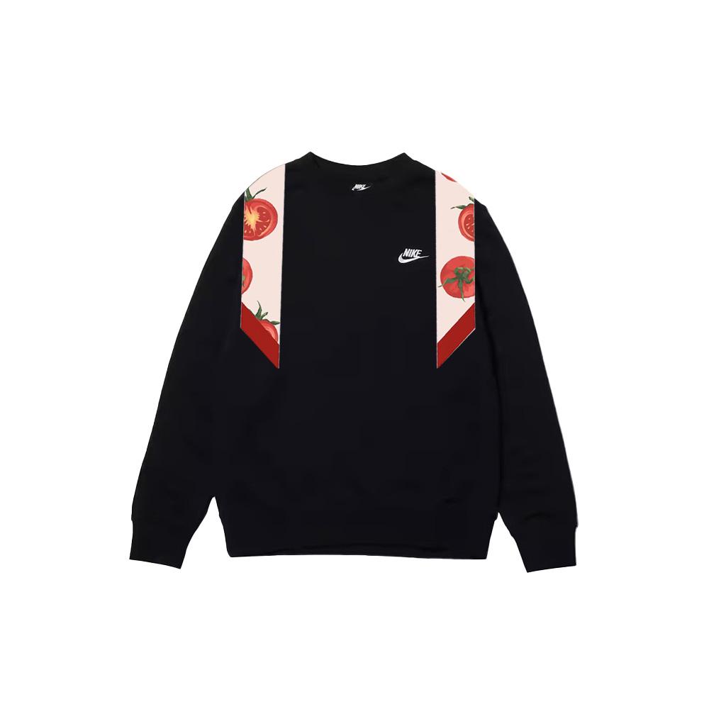 Nike Customizable  Trendy Fashion Original Design Warm Versatile Letter Logo Crewneck Sweatshirt Unisex Sweatshirt Black BV2667-010(TEAM702-C12)