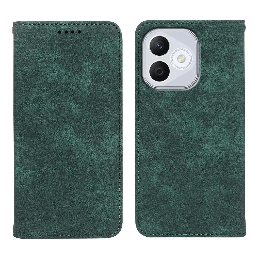 For Honor 400 Lite 5G Case Strong Magnetic Leather Wallet Phone Cover with Striped Texture