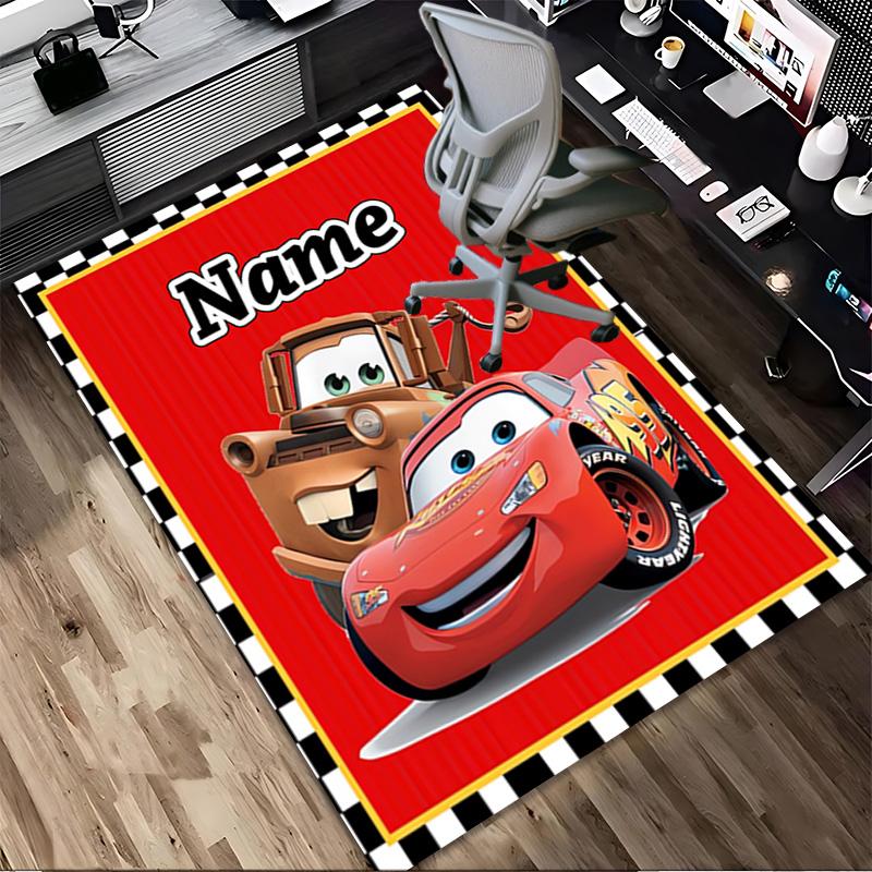 Personalized Name Car Adventure Living Room Non-Slip Area Rug Soft Carpet for Bedroom Kids Playroom Sofa,Office Home Decor Doormat