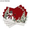 4pcs/6pcs Red Snowman Table Mats Suitable for Xmas Home Decor, Vintage Placemats with Snowman Pattern, Rectangular Kitchen Dining Table Decorations Fo