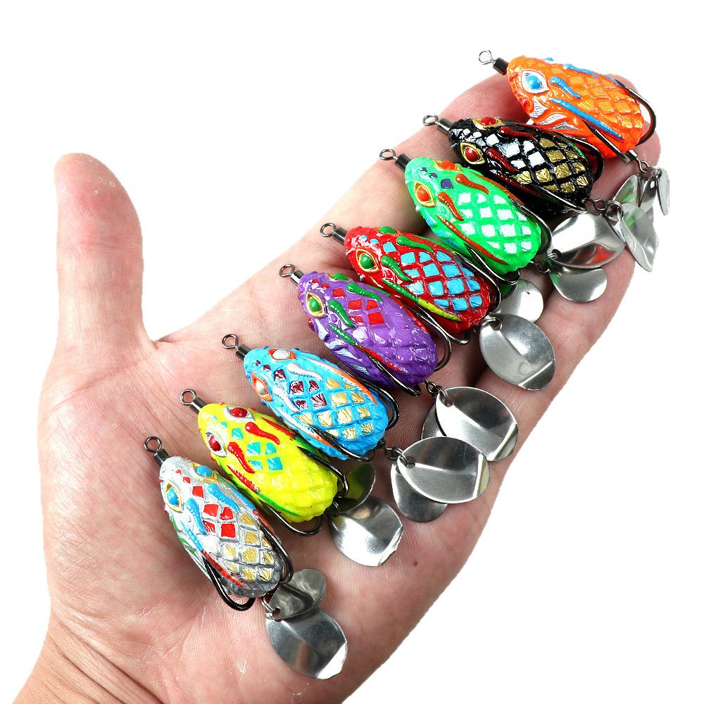

8PCSModified Thai Thunder Frog4cm/5.8Long-range double-bladed lure for catching black frogs 4cm 5.8g