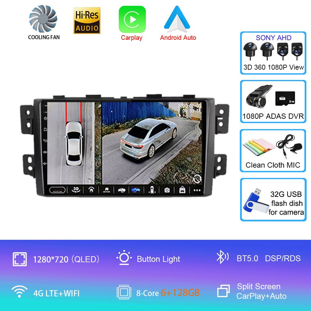 For Kia Borrego Mohave 2008 2009 - 2015 Car Radio Android 14 Carplay Navigation GPS Multimedia Player Stereo WiF+4G 360Camera BT
