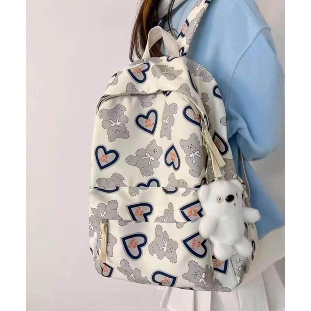 Schoolbag Japanese Cute Bear Soft Girl Girl Schoolbag Female Korean Version High School Student Junior High School Student Backpack Large Capacity 