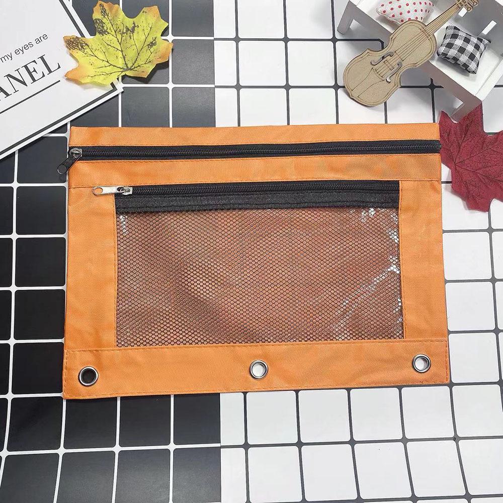 Oxford Cloth Three-Ring Binder & Pencil Case with Double Zippers