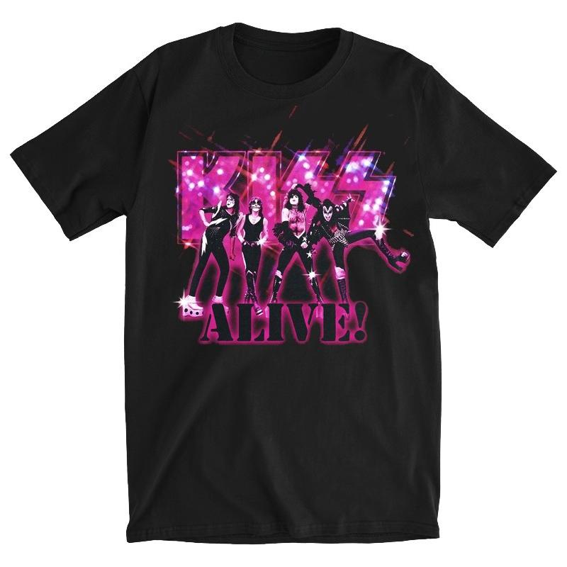 2025 KISS Band Printed 100%Cotton T-Shirt Men's Summer Loose and Comfortable Couple Short Sleeve Fashion American Men's Clothing