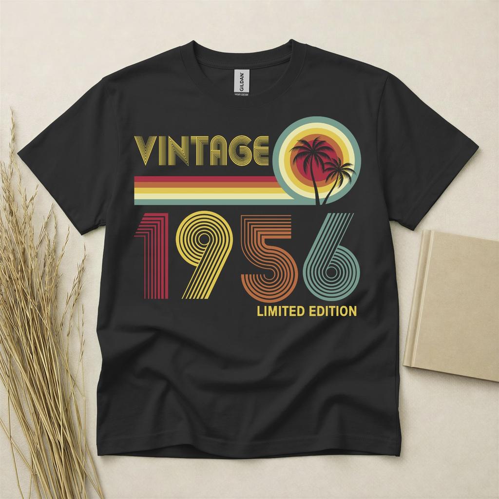 70th Birthday T-shirt Born In 1956 70 Years Old Gifts Vintage Palm Trees Limited