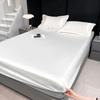 Cool Touch Imitation Silk Fitted Sheet - Non-Slip Satin Mattress Protector with Damask Weave