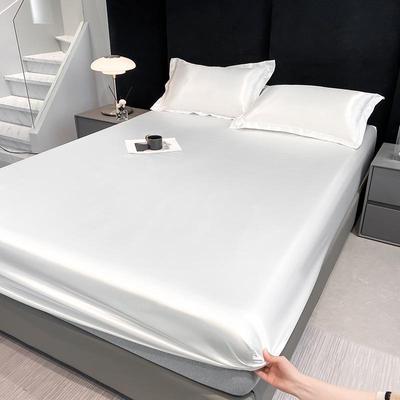 Lenzuolo con Angoli in Seta Imitata Cool Touch - Proteggi Materasso in Raso Antiscivolo con Trama Damascata