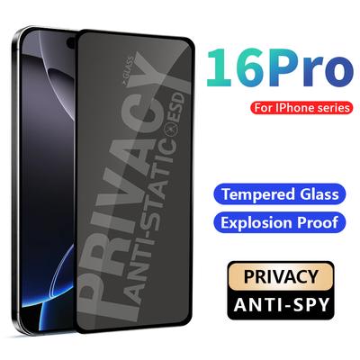 For iPhone 11 12 13 14 15 16 Pro Max X XS XR 6 6S 7 8 Plus Anti-Spy Privacy Tempered Glass Screen Protector