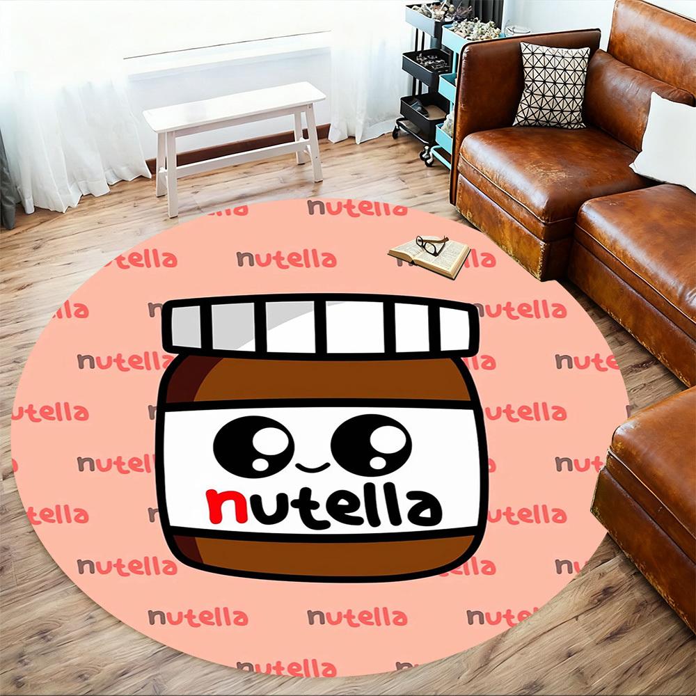 1pc Nutella Round Chair mat Area Rug - Non-Slip, Floor Mat for Office, Bedroom, home decor Christmas Gift p0811209