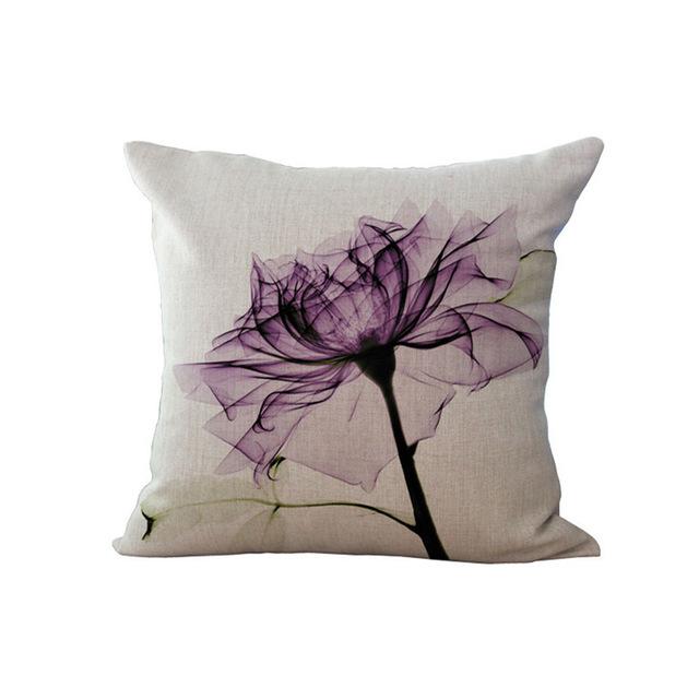 Beautiful Flower Printing Cushion Cover Plants Cotton Linen Throw Pillow Case Decorative Pillowcase For Sofa Cushion Cover Zt105