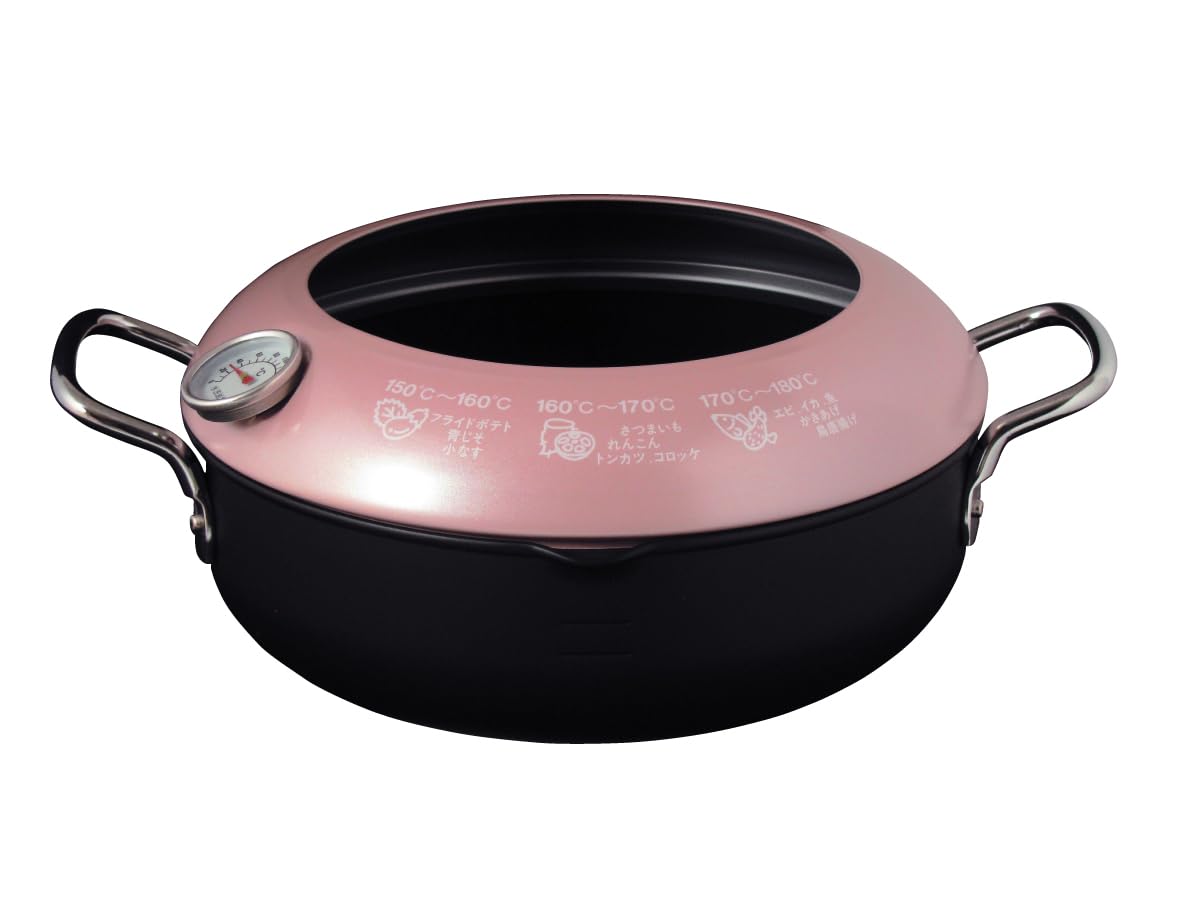 

Maruyama Latelatte 24cm Tempura Pan with Thermometer and IH and Gas Stove Deep Oil Made in Japan Hood, LA-24T, Compatible, Iron, Fryer, Tempura, Pan,