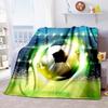3DPersonalized Football (Soccer) Blanket Custom Name Flannel Throw Soft Warm for Bed, Sofa, Travel Gift for Fans All-Season Use