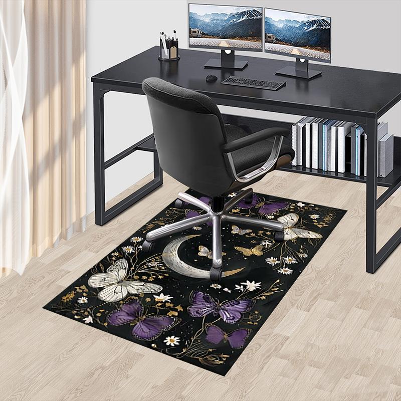 1pc Butterflies Moon Carpet Anti Slip Polyester Floor Mat for office.Bedroom