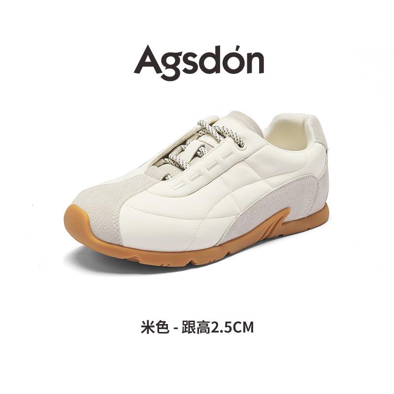 Augustine white German training shoes women's 2025 new autumn platform ballet retro single shoes casual sports board shoes