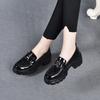 One-pedal Platform Shoes Women's 2025 Spring and Summer New British Style Comfortable Muffin Heel Cow Patent Leather Women's Loafers
