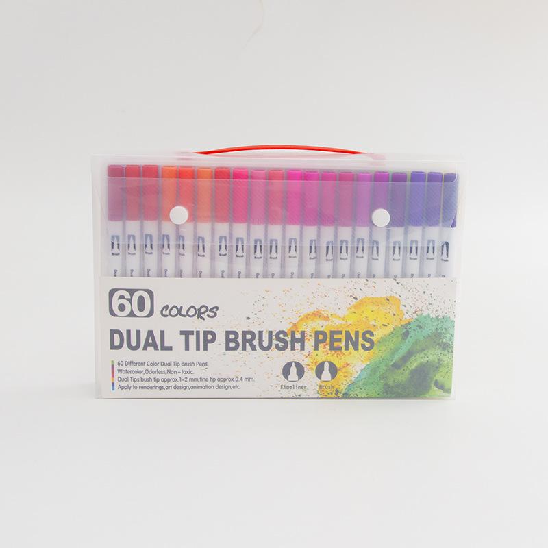 Washable Double-Ended Watercolor Markers with Soft Tips for Kids' Art