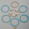 7pcs Charm Holiday Starfish Multi-layer Anklet Stretch Anklet Set Fashion Beach Jewelry