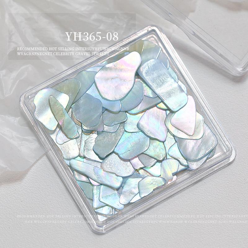 2024 1Box Aurora Shell Flakes Abalone Nails Charms Thin Natural Irregular Slice Shell Stone Sequins Manicure Art Decoration