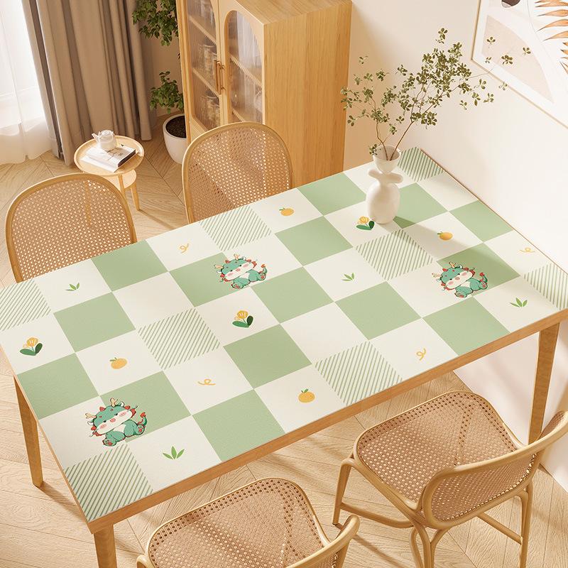 Tablecloth Pvc Waterproof, Oil-Proof And Anti-Scalding Leave-In Table Mat, Desktop Protective Mat, Leather Tablecloth, Dining Table Mat, Coffee Table