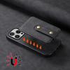 DENIOR D14 For iPhone 16 Pro Max Magnetic Case Leather+PC+TPU Phone Cover Card Bag