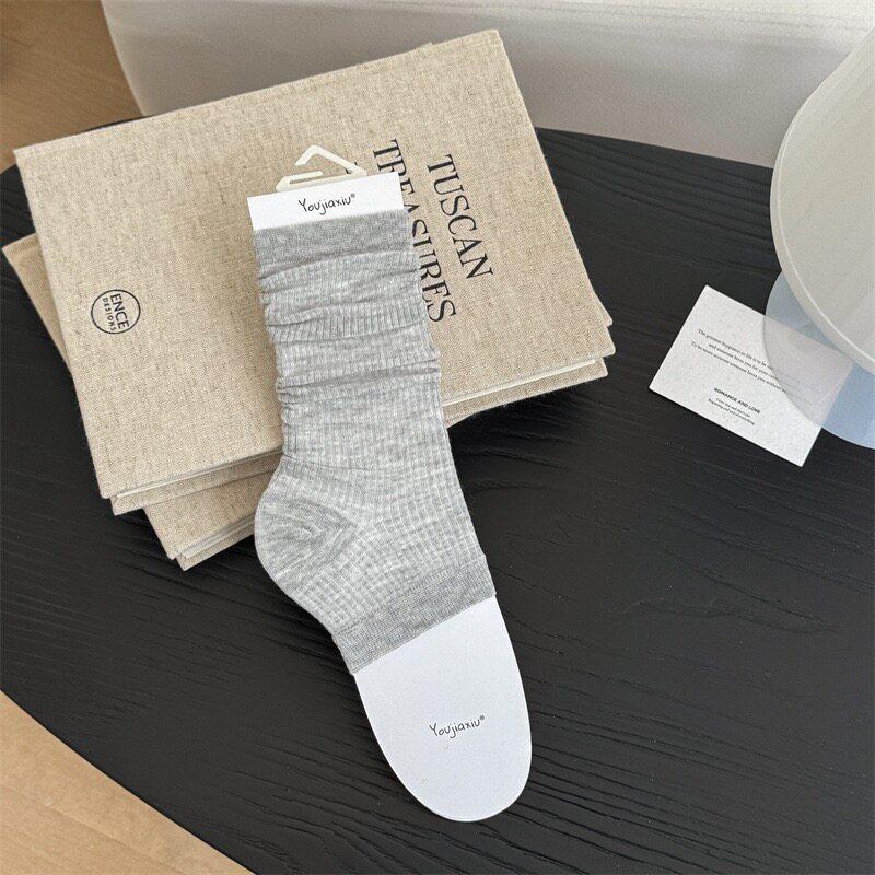 Ballet Style Vertical Pattern Foot Stepping Calf Socks Women'S Spring And Summer Thin Breathable Stacking Socks Cold And Thin Half Sole Leg Cover