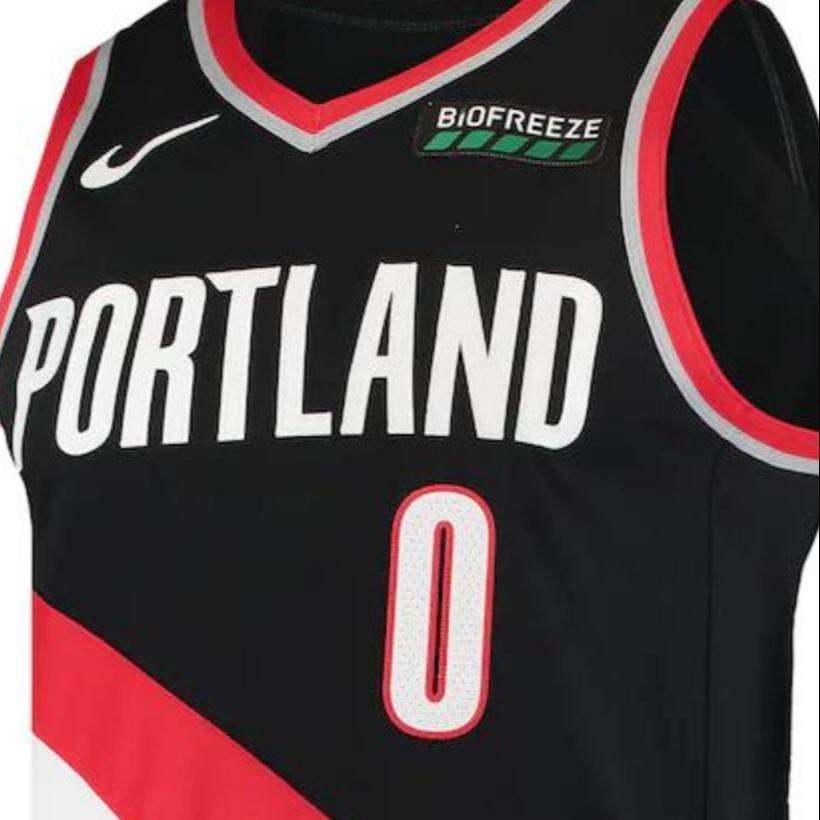 Nike X NBA Portland Trail Blazers Jerseys 'Damian Lillard 0' Men's AV2696-010