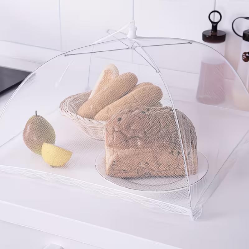 Foldable Food Cover Umbrella Mesh Fly Proof Food Cover Dustproof Dining Table Food Protector for Rice Vegetables Picnic Kitchen